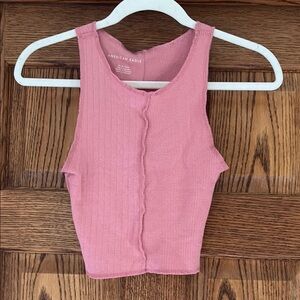 American Eagle Dusty Rose Ribbed Tank